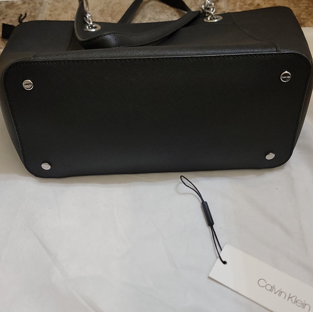 Calvin Klein Hayden Black Tote with Silver Accents - Picture 3 of 3